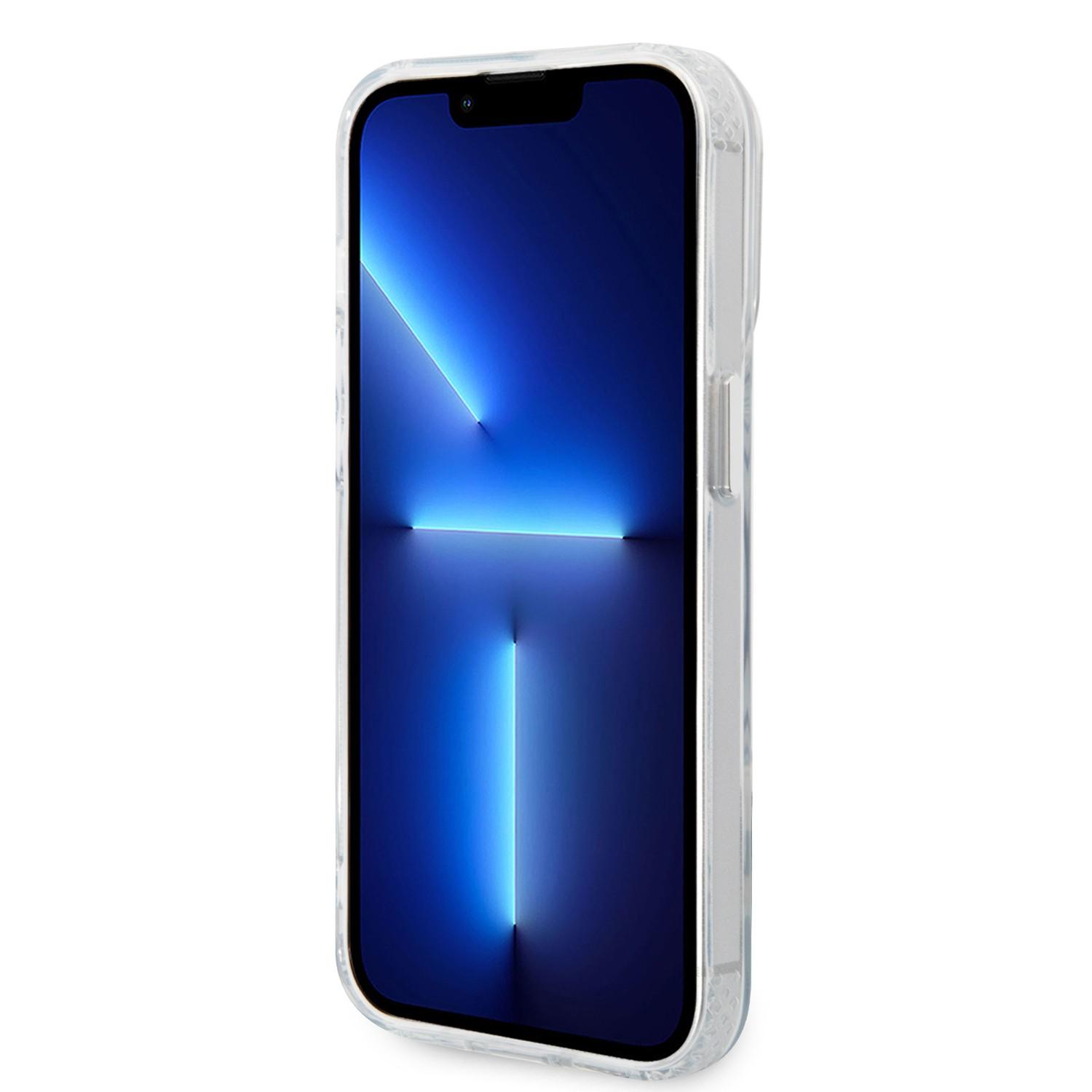 كفر جوال ايفون 14 برو ماكس ماغ سيف شفاف لون أبيض من كارل لاغرفيلد Karl Lagerfeld Magsafe PC TPU Case With Ring iPhone 14 Pro Max - cG9zdDoxMzkxMDEx