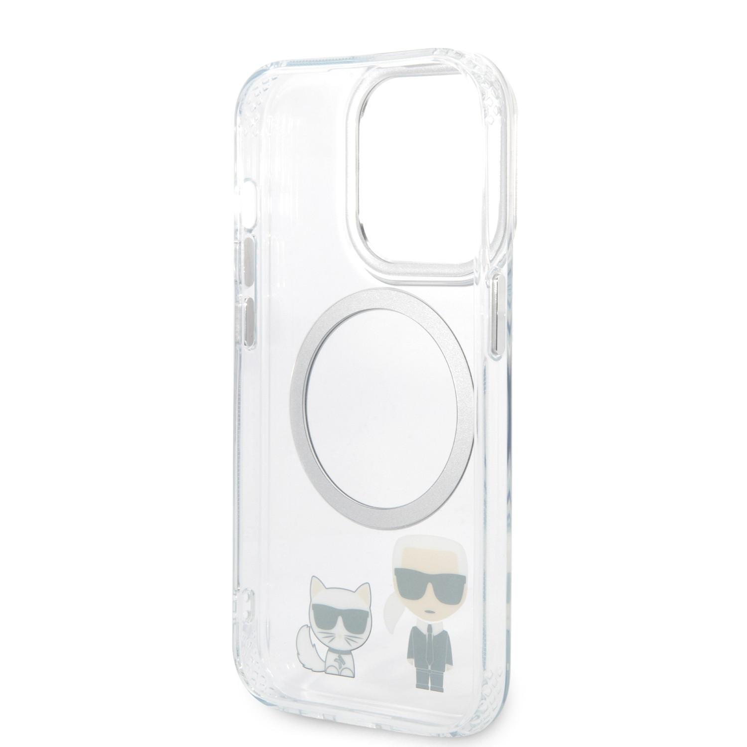 كفر جوال ايفون 14 برو ماكس ماغ سيف شفاف لون أبيض من كارل لاغرفيلد Karl Lagerfeld Magsafe PC TPU Case With Ring iPhone 14 Pro Max - cG9zdDoxMzkxMDE1
