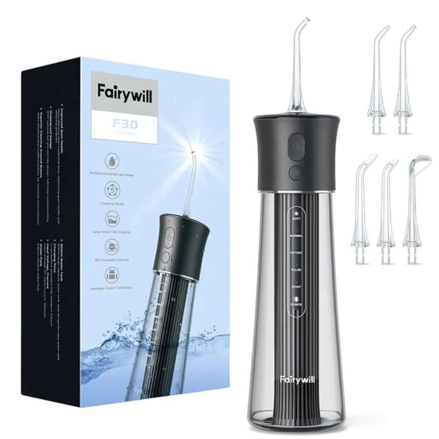 جهاز خيط الاسنان المائي شفاف فيري ويل 300 مل Fairywill F30 Water Flosser