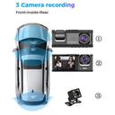 CRONY S11 Three-Camera 1920*1080 pushbutton dashcam 1080P DVR Dashcam Front Indoor and Rear View Camera Driving Recorder 2 Inch Screen Dash Cam Support Night Vision Loop Recording - SW1hZ2U6MTQyNzQ3OQ==