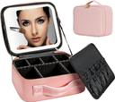 Travel Makeup Bag With Led Mirror, Organiser Case With Adjustable Compartment - SW1hZ2U6MTc5OTk5OA==