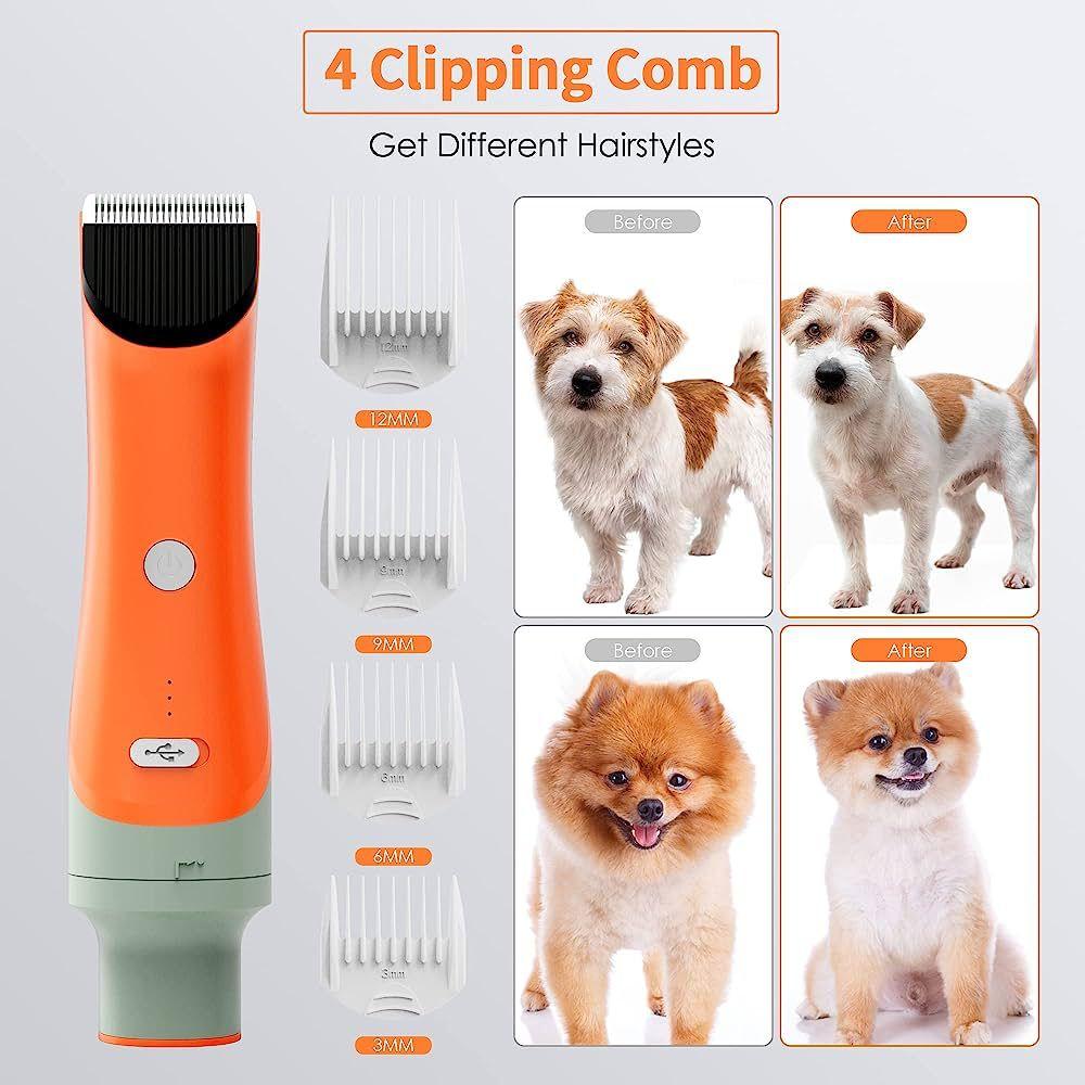 مكنسة كهربائية لتنظيف شعر الحيوانات مع مكينة حلاقة ومشط Molypet Dog Vacuum for Shedding Grooming Kit & Vacuum Suction - cG9zdDoxNDIxMzI5