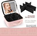 Travel Makeup Bag With Led Mirror, Organiser Case With Adjustable Compartment - SW1hZ2U6MTQzMDk2Ng==