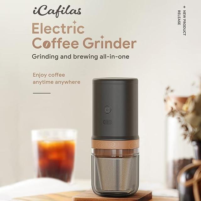 آلة القهوة المقطرة المحمولة مع مطحنة قهوة مدمجة إيكافيلاس ICafilas Outdoor Travel Coffee Electric Grinder - SW1hZ2U6MTQ2NDE4Nw==
