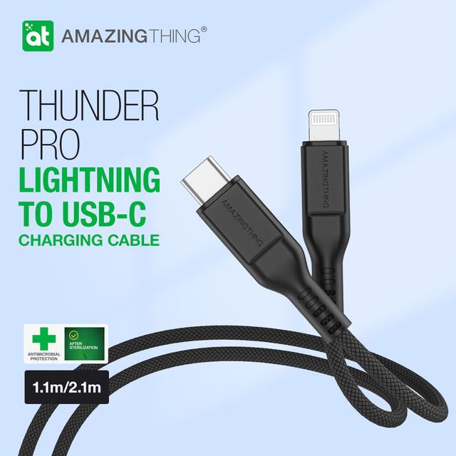 At thunder pro usb-c to lightning 3.2a 30w 1.1m cable black - SW1hZ2U6MTQ2MDc0Ng==