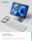 ستاند لابتوب وتابلت قابل للطي من موماكس لون رمادي Momax fold stand adjustable tablet and laptop stand space - SW1hZ2U6MTQ1OTQ4NQ==