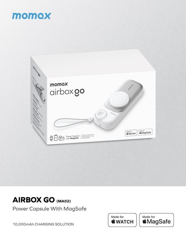 Momax airbox go power capsule with magsafe 10000mah apple 15w fast charger white - SW1hZ2U6MTQ1Nzc4Ng==