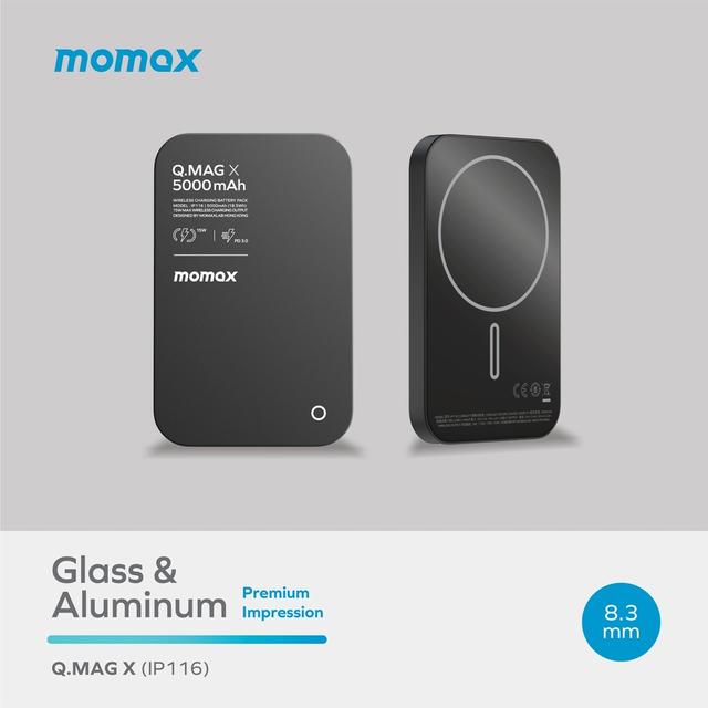 Momax q.mag x 5000mah 15w magsafe wireless power bank black - SW1hZ2U6MTQ1NzQxNA==