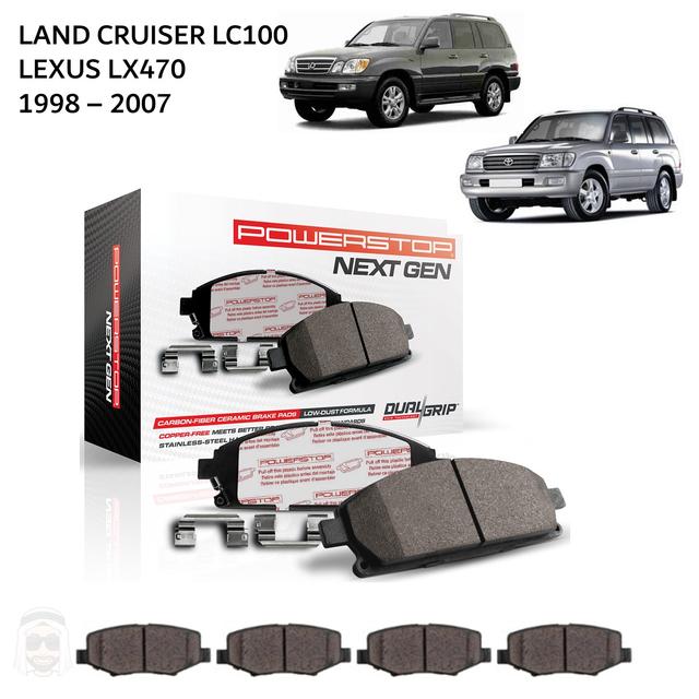 Toyota Land Cruiser LC100 and Lexus LX470 - Carbon Fiber Ceramic Brake Pads by PowerStop NextGen - SW1hZ2U6MTkxOTY5Ng==