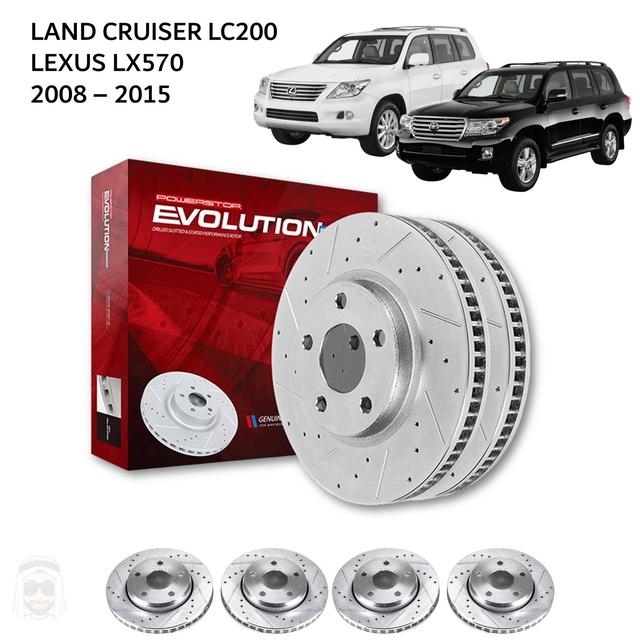 Toyota Land Cruiser LC200 and Lexus LX570 (2008-2015) - Drilled and Slotted Brake Disc Rotors by PowerStop Evolution - SW1hZ2U6MTkxOTcwMQ==