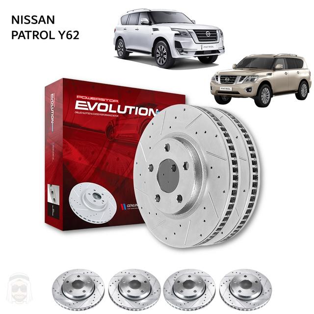 Nissan Patrol Y62 - Drilled and Slotted Brake Disc Rotors by PowerStop Evolution - SW1hZ2U6MTkxOTc1Mg==
