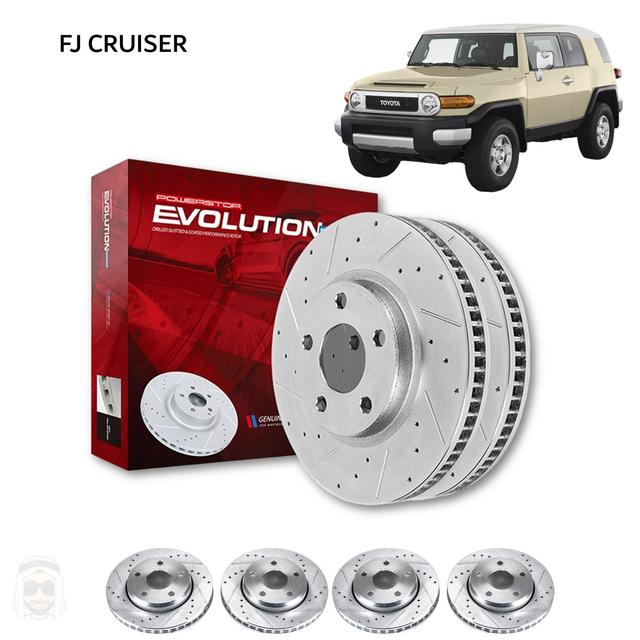 Toyota FJ Cruiser - Drilled and Slotted Brake Disc Rotors by PowerStop Evolution - SW1hZ2U6MTkxOTc3Ng==