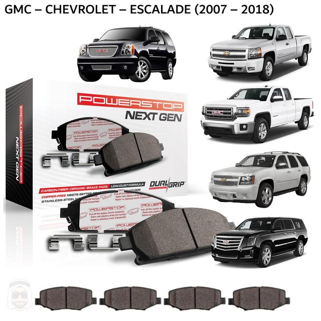 GMC Chevrolet 2005 to 2020 (Sierra Yukon Denali Silverado Avalanche Escalade) - Carbon Fiber Ceramic Brake Pads by PowerStop NextGen - SW1hZ2U6MTkxOTc4Mg==