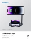 Momax q.mag dual 2 dual magnetic wireless charging stand black - SW1hZ2U6MTQ2MDA3NQ==