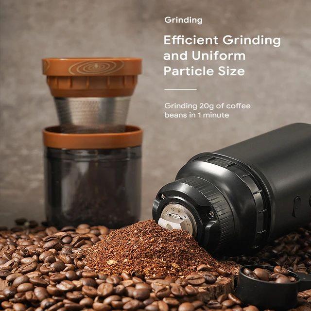 آلة القهوة المقطرة المحمولة مع مطحنة قهوة مدمجة إيكافيلاس ICafilas Outdoor Travel Coffee Electric Grinder - SW1hZ2U6MTQ2NDE5NQ==