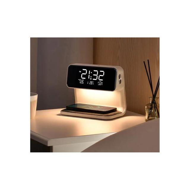 ساعة ذكية مع شحن لاسلكي 15 واط مع إضاءة بروميت Promate Multi-Function LED Alarm Clock with 15W Wireless Charger - SW1hZ2U6MTQ2NDI3MA==