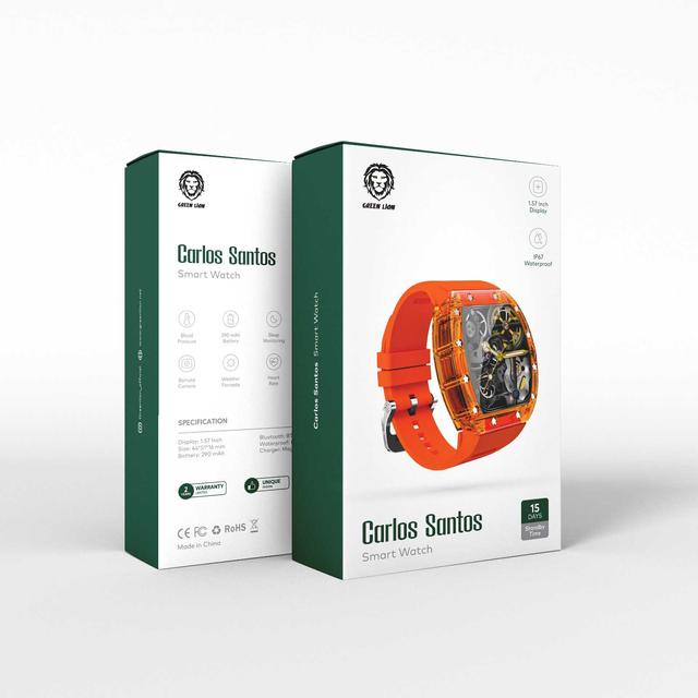 ساعة ذكية مربعة 1.57 بوصة جرين لايون برتقالي Green Lion Carlos Santos Smart Watch - SW1hZ2U6MTYzOTA0MA==