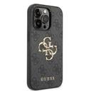 Guess PU Leather Case with 4G Metal Logo for iPhone 15 Pro Max -Grey - SW1hZ2U6MTYyODU0OA==