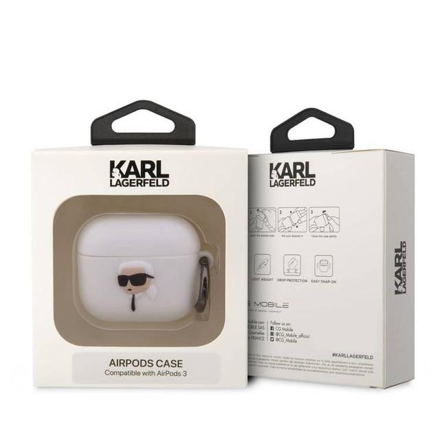 كفر ايربودز 3 ابيض كارل لاغرفيلد Karl Lagerfeld 3D Silicone NFT KARL for Airpods 3 - SW1hZ2U6MTYyNjE0Ng==