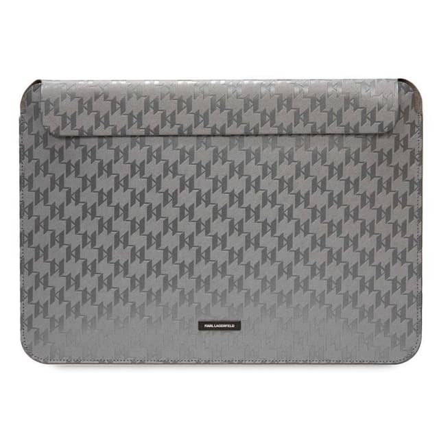 شنط لاب توب جلد 14 بوصة رمادي كارل لاغرفيلد Karl Lagerfeld Saffiano Mono Plaque Computer Sleeve 14" - SW1hZ2U6MTYyMzY0Ng==
