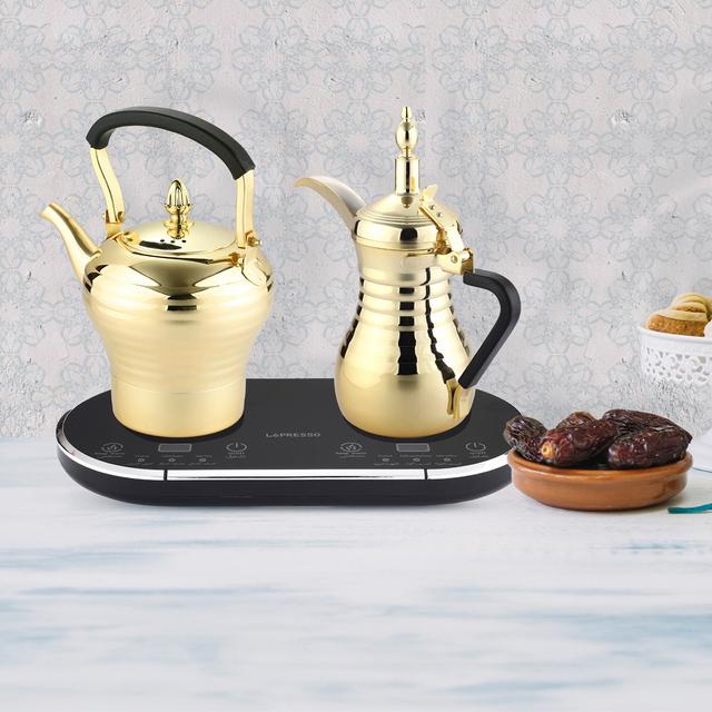 LePresso Electrical Arabic Coffee and Tea Maker 1600W - Gold - SW1hZ2U6MTYyMjA5NQ==
