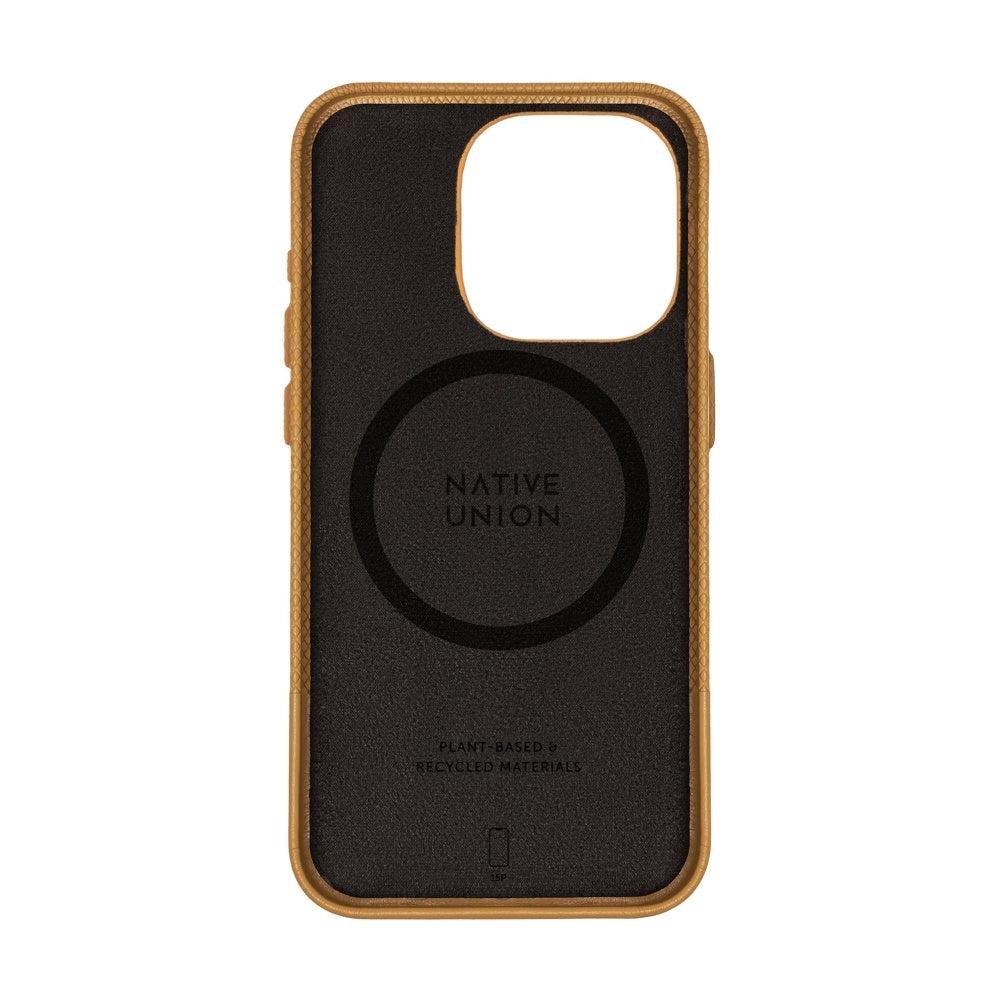 جراب ايفون 15 برو جلد ناتيف يونيون أصفر Native Union Classic Leather Case Magsafe for Apple iPhone 15 Pro - cG9zdDoxNTkwNjE0