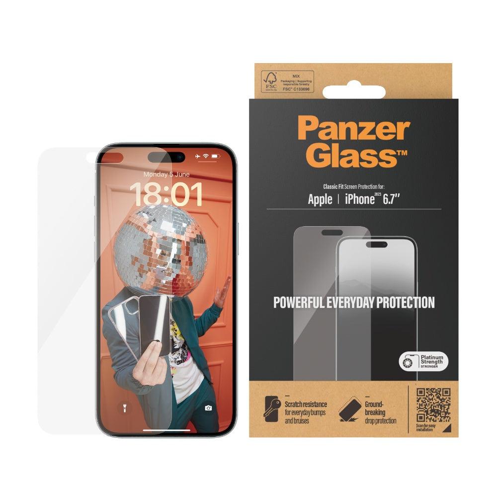 شاشة حماية ايفون 15 بلس بينزر غلاس PanzerGlass UltraWide Screen Protector for Apple iPhone 15 Plus - cG9zdDoxNTkwNTI4