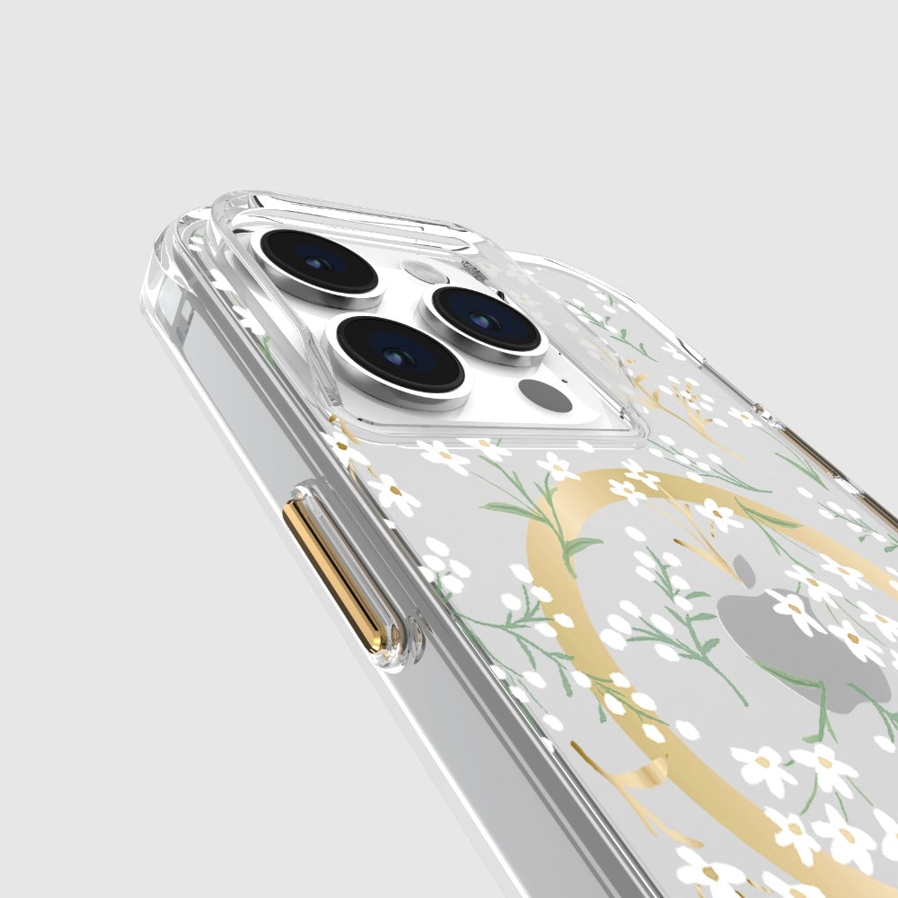 كفر جوال ايفون 15 برو ماج سيف ريفل بيبر ورود أبيض Rifle Paper iPhone 15 Pro Petite Fleurs with Magsafe
