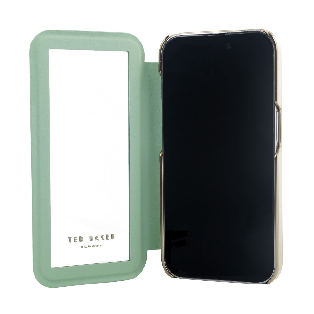 كفر جوال ايفون 15 برو ماكس مع مرآة دفتر تيد بيكرز بيج Ted Baker iPhone 15 Pro Max Mirror Case