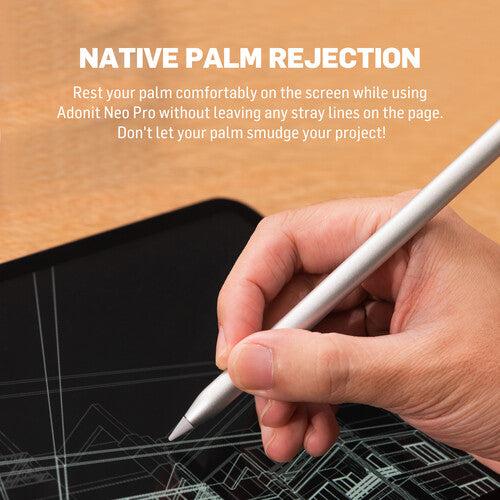 قلم ايباد لجهاز ايباد برو / ايباد اير / ايباد ميني ادونيت فضي ADONIT Neo Pro Apple iPad Native Palm Rejection Stylus - SW1hZ2U6MTY4MTMzNA==