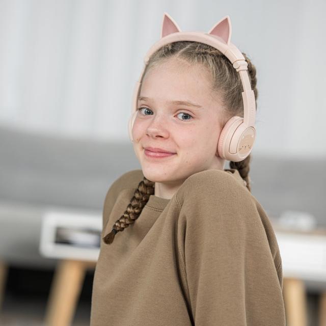 BUDDYPHONES PlayEars+ Bluetooth Wireless Headset - Superb Sound & Playful Animal Ears Design - Cat - Pink - SW1hZ2U6MTY3OTU3MA==