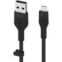 Belkin BOOST CHARGE™ Flex USB-A to Lightning Connector Soft-touch Silicone, 1M - Blac - SW1hZ2U6MTY1NDQ0Mg==