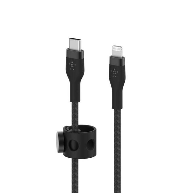 كيبل محول من USB-C الى ايفون 3 متر سيليكون أسود بيلكن Belkin BOOST CHARGE™PRO Flex USB-C to Lightning Cable_Braided Silicone - SW1hZ2U6MTY1NDMxOQ==