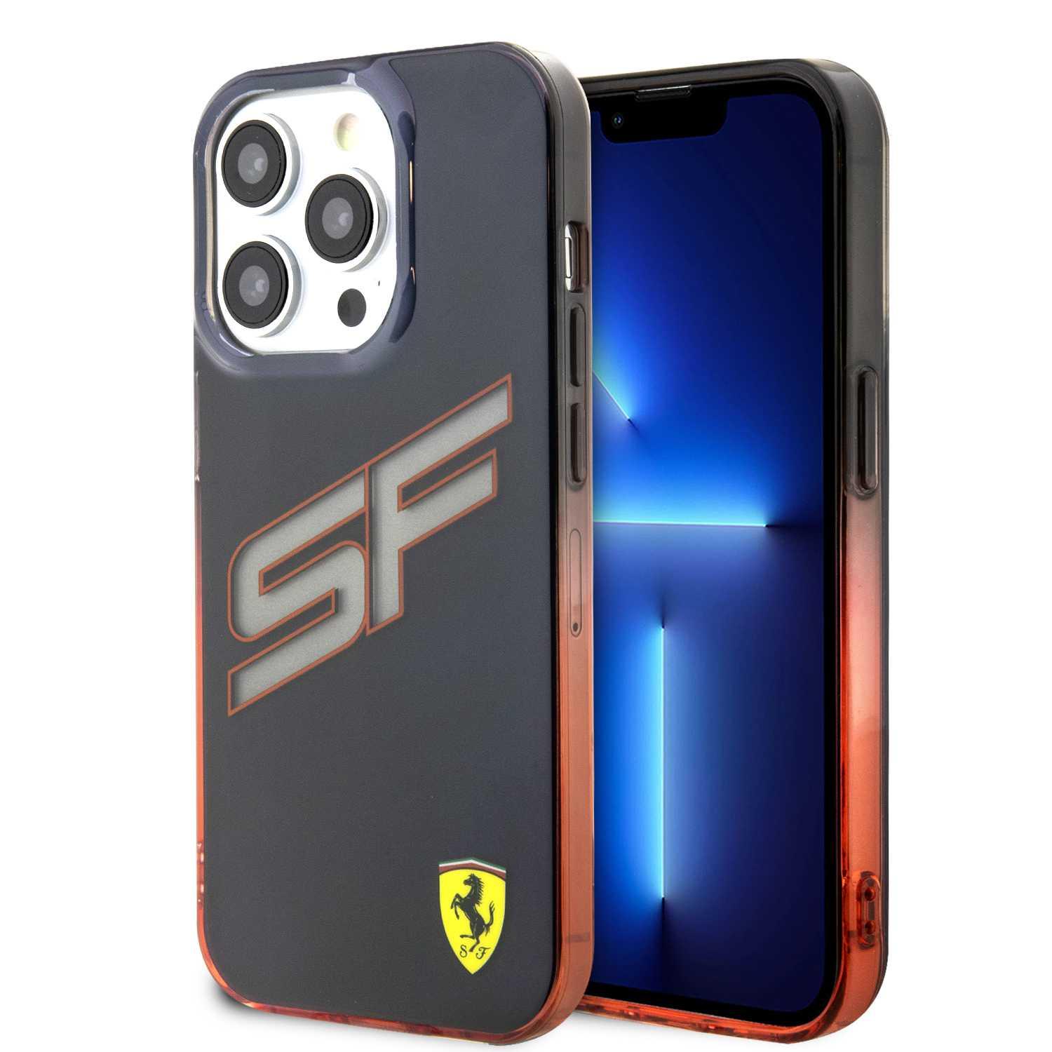 Ferrari SF Initials Case for iPhone 15 Pro - Transparent Black - cG9zdDoxNjQ0NjM5