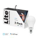 LITE BULB MOMENT A60 RGB LED Lamp 2700-6500K E27 8.5 Watts WiFi & Bluetooth - 3 Pack- White - SW1hZ2U6MTY4MDQ4Nw==