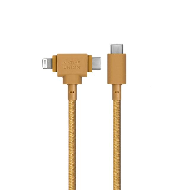 Native Union - Belt 1.8M Cable - Duo USB-C to ( C + Lightining)  - Kraft - SW1hZ2U6MTY3OTk4NQ==