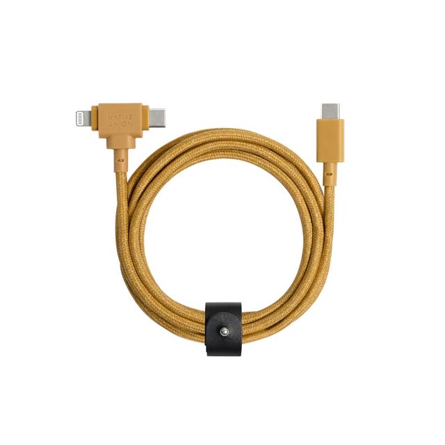 Native Union - Belt 1.8M Cable - Duo USB-C to ( C + Lightining)  - Kraft - SW1hZ2U6MTY3OTk4Mw==