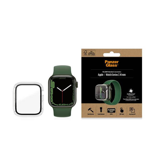 جراب ابل وتش 7 لون شفاف 41 ملم بانزر جلاس PANZERGLASS Apple Watch Series 7 41mm Screen Protector Full Body Case - SW1hZ2U6MTY4MTU5Nw==