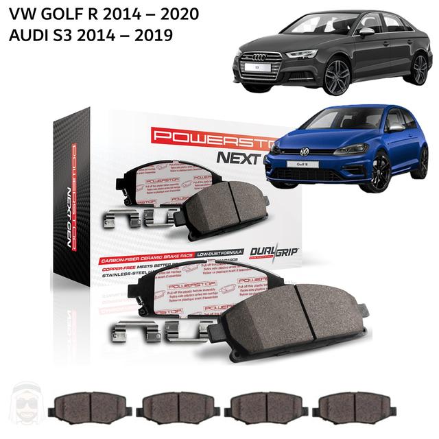 VW Golf R & Audi S3 2014 to 2019 - Carbon Fiber Ceramic Brake Pads by PowerStop NextGen - SW1hZ2U6MTkxOTc4OA==