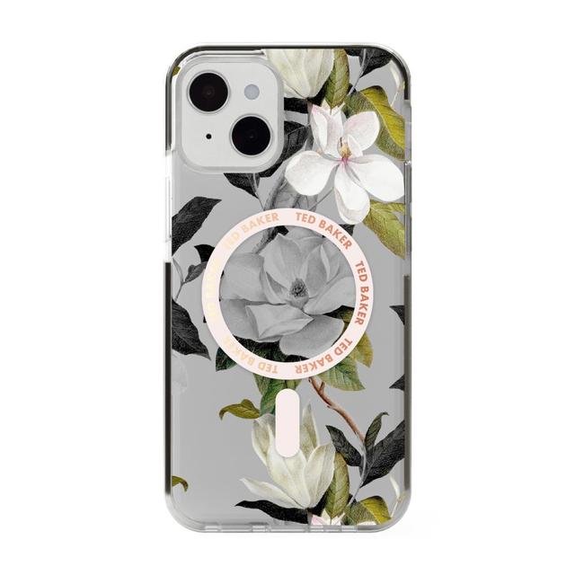 TED BAKER iPhone 14 Plus - MagSafe Anti-Shock Floral Case Opal - Clear Multi-color - SW1hZ2U6MTY4MDMwOQ==