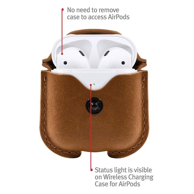 TWELVE SOUTH AirSnap Leather Protective Case for AirPods - Cognac - SW1hZ2U6MTY3OTU1NQ==