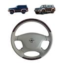 Beige Steering Wheel with Shiny Brown Wood Super Safari Nissan Patrol Y61 VTC GU - SW1hZ2U6MTY3MTMyMA==