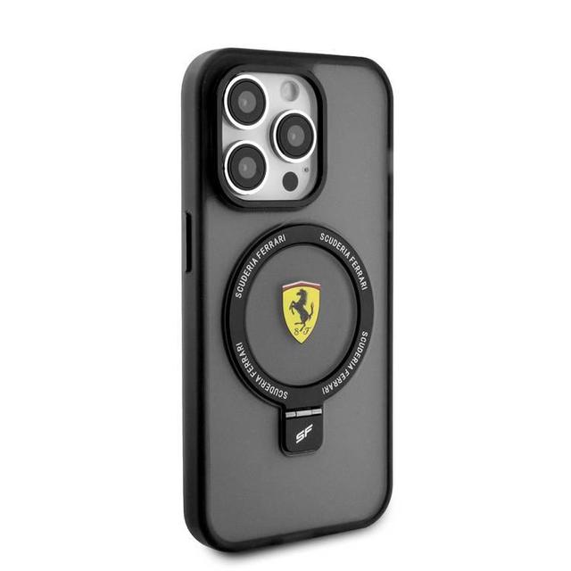 كفر جوال ايفون 15 برو أسود فيراري Ferrari  Magsafe Ring Stand Case for iPhone 15 Pro - SW1hZ2U6MTcyNTg3MQ==