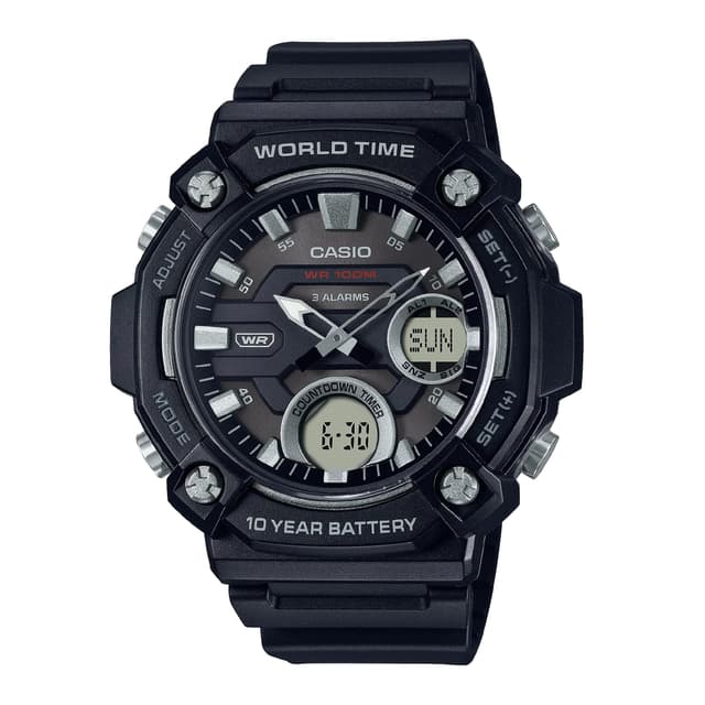 Order Casio 10 Year Battery World Time Countdown Timer Analog