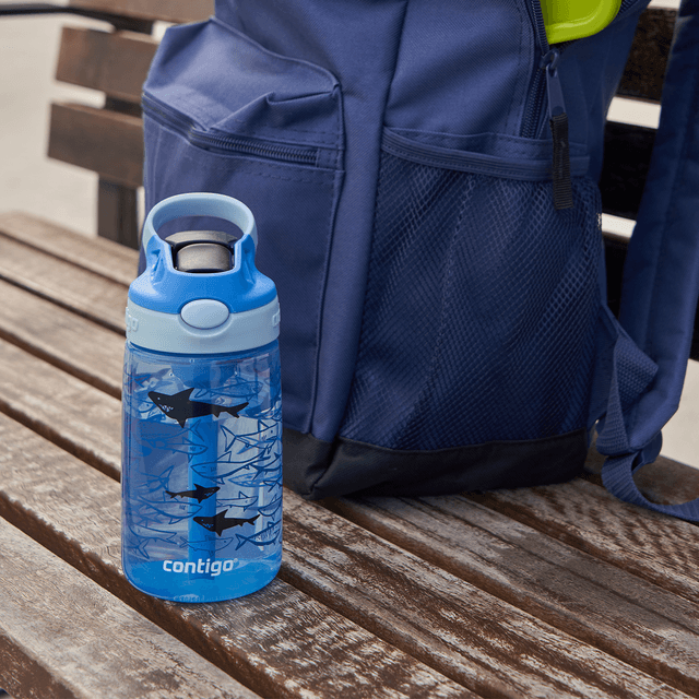 مطارة ماء للاطفال 420 مل بلاستيك أزرق كونتيجو Contigo Blue Graphic Autospout Kids Easy-Clean Bottle - SW1hZ2U6MTg0NjA1OA==