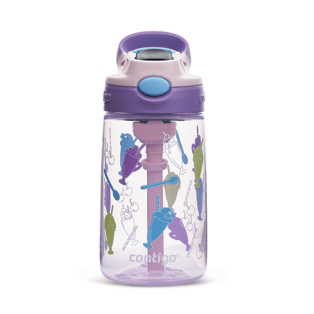مطارة ماء للاطفال 420 مل بلاستيك شفاف كونتيجو Contigo Strawberry Shakes Autospout Kids Easy-Clean Bottle - SW1hZ2U6MTg0NjU5NQ==