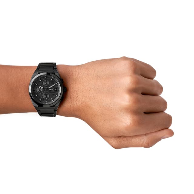 Order Fossil Fs5797 Everett Chronograph Black Stainless Steel