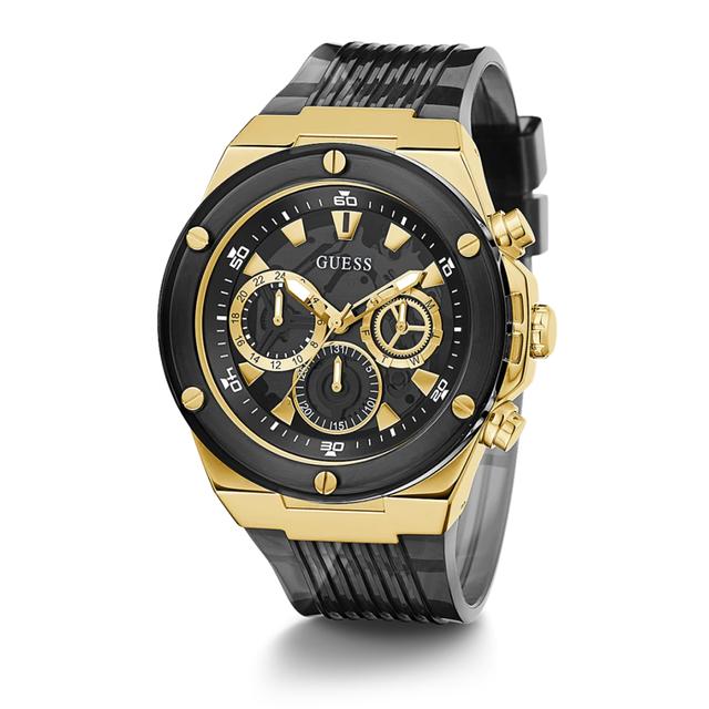 Guess Men's Eco-Friendly Gold And Black Bio-Based Watch Gw0425g1 - SW1hZ2U6MTgzMTY0Ng==
