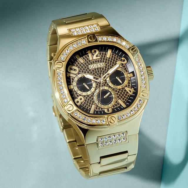 Guess Men's Gold Tone Case Gold Tone Stainless Steel Watch Gw0576g2 - SW1hZ2U6MTgyNzA2OQ==