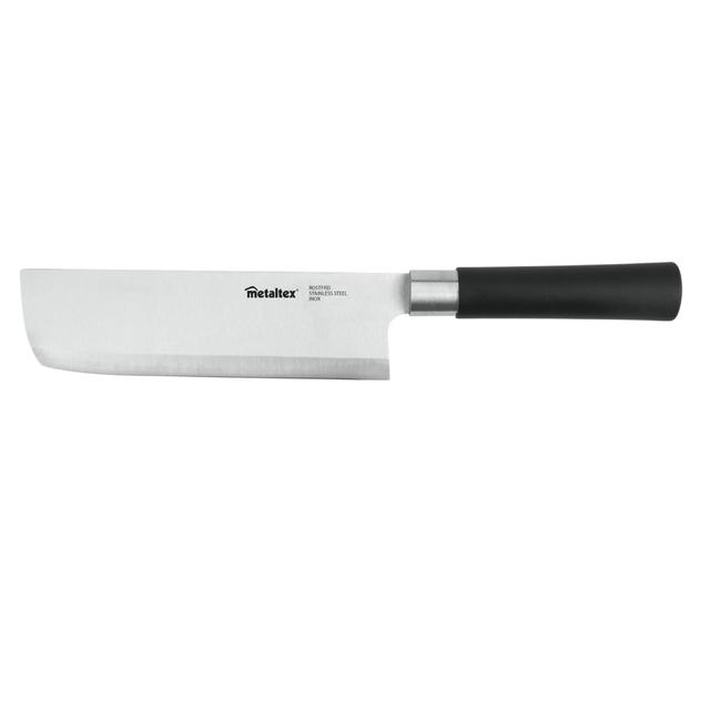 سكين مطبخ ستانلس ستيل 18 سم فضي وأسود ميتالتكس Metaltex Steel Chef's Knife Usuba Asia 18 cm / 4" - SW1hZ2U6MTg0ODcyNA==